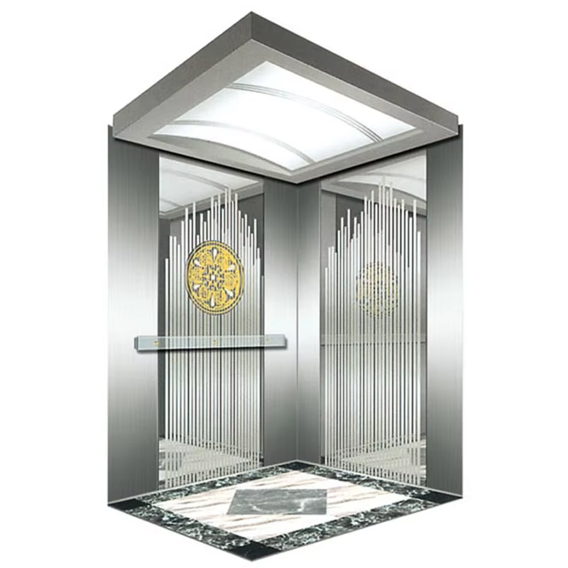 VTSP125 Aangepaste passagierslift Cabine RVS constructie Geluidsarm Eigenschap 1 jaar garantie Meerdere afwerkingsopties
