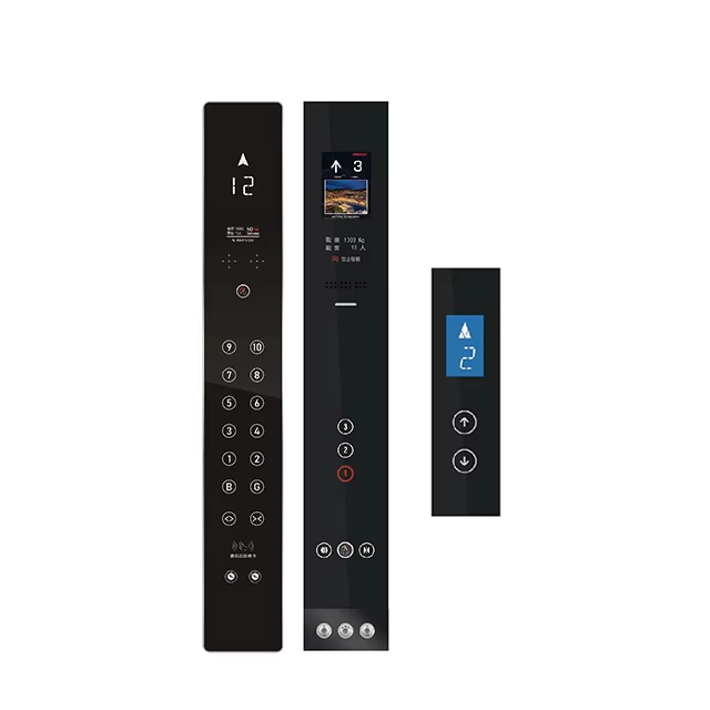 VTSP336 Lift wandgemonteerd touchscreen met liftknop Modern design roestvrij staal en glas Cop en Lop
