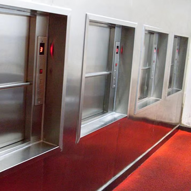VTEF108 Elektrische tandwielloze AC-dumbwaiter-lift met PVC-vloer voor restaurant- en hotelkeukenservice
