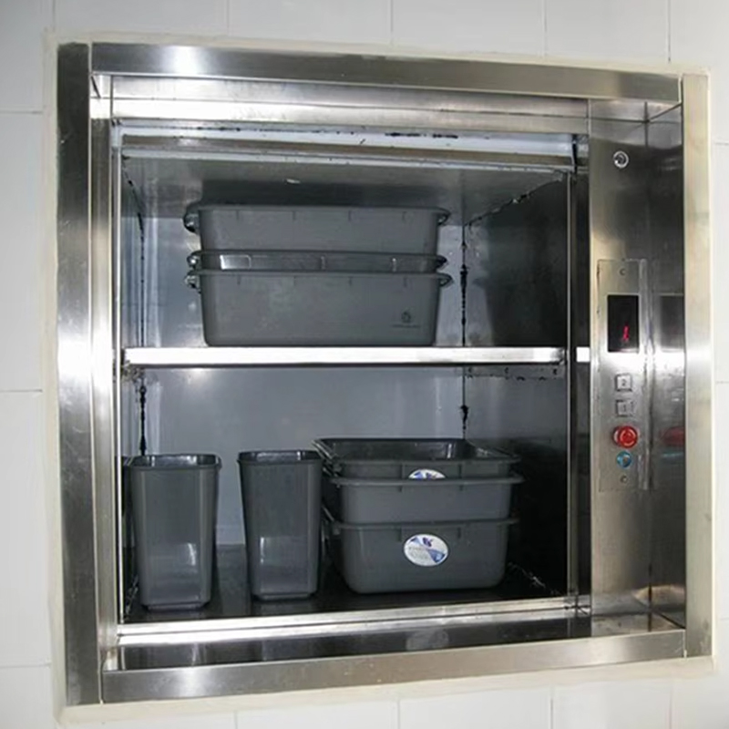 VTEF108 Elektrische tandwielloze AC-dumbwaiter-lift met PVC-vloer voor restaurant- en hotelkeukenservice