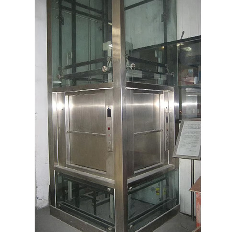 VTEF108 Elektrische tandwielloze AC-dumbwaiter-lift met PVC-vloer voor restaurant- en hotelkeukenservice