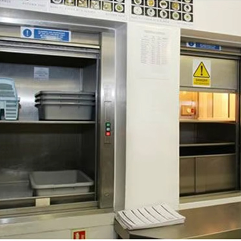VTEF108 Elektrische tandwielloze AC-dumbwaiter-lift met PVC-vloer voor restaurant- en hotelkeukenservice