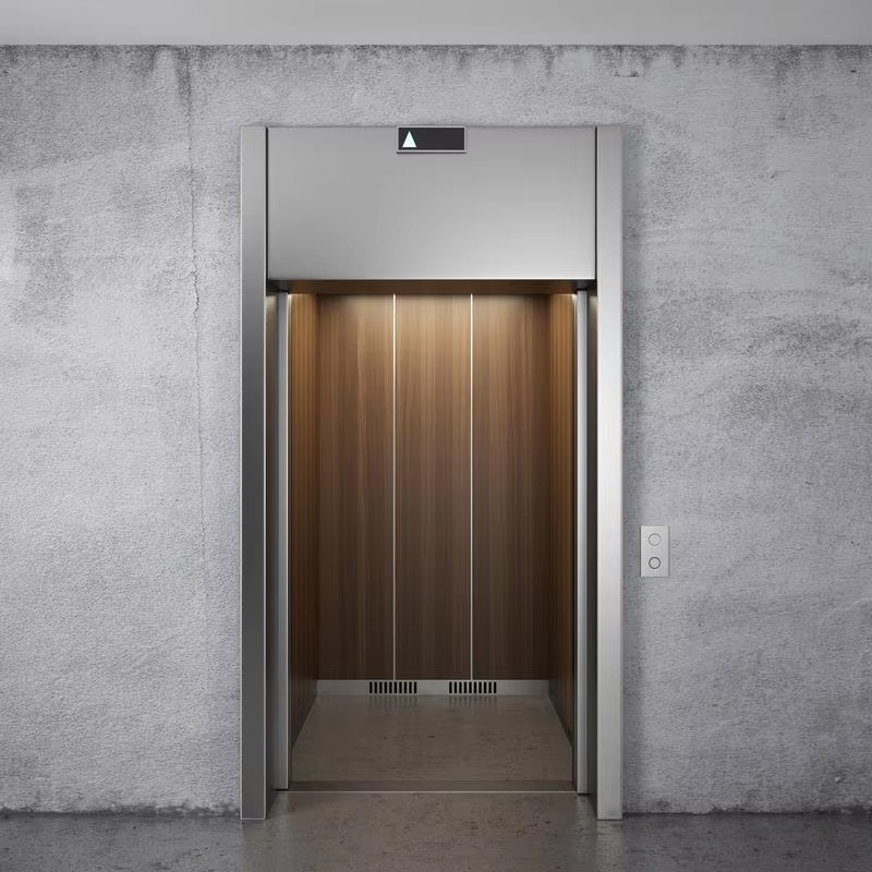 VTEP121 Hot Selling NV-model 6-8 personen 630kg Gearless AC moderne lift gebouw passagierslift met roestvrijstalen PVC-vloer