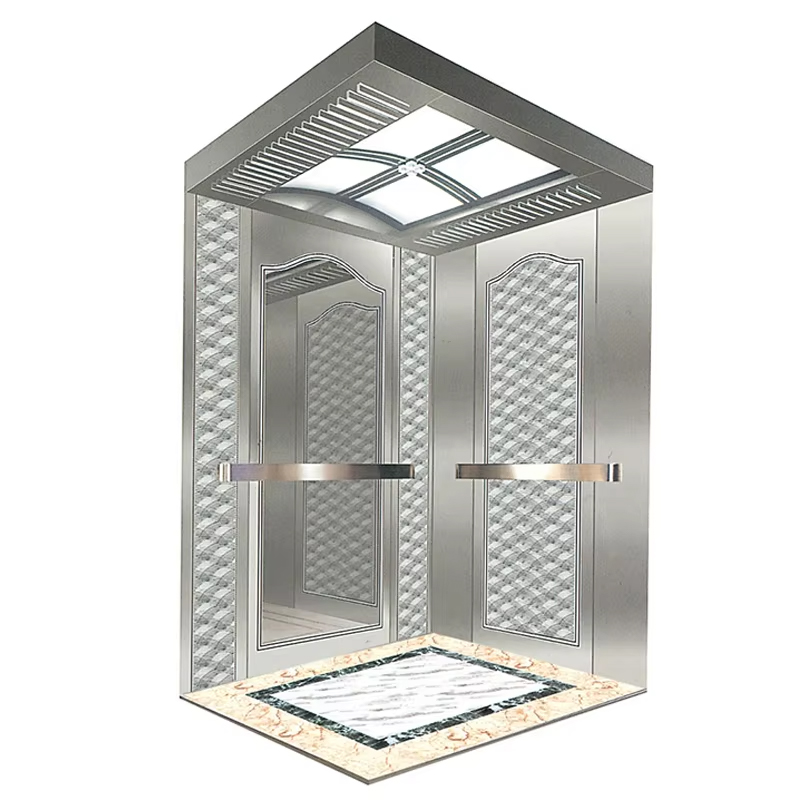 VTEP121 Hot Selling NV-model 6-8 personen 630kg Gearless AC moderne lift gebouw passagierslift met roestvrijstalen PVC-vloer