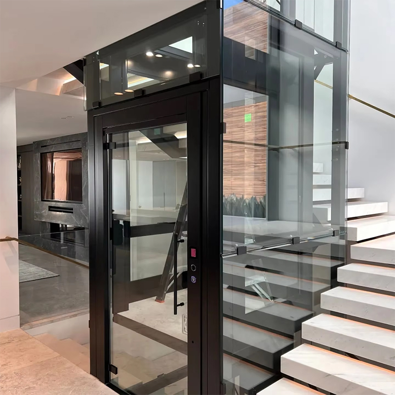 VTEP123 Luxe op maat gemaakte residentiële passagierslift met AC-aandrijving en panoramisch ontwerp