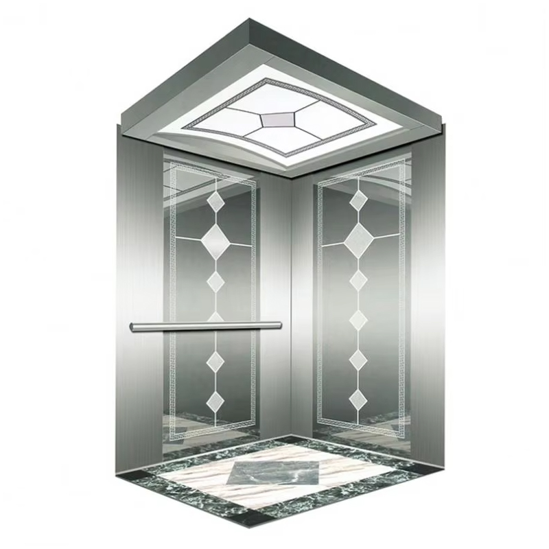 VTSP134 Passagiersliftcabine met energiezuinig LED-plafond Roestvrijstalen constructie ISO9001-gecertificeerd 1 jaar garantie