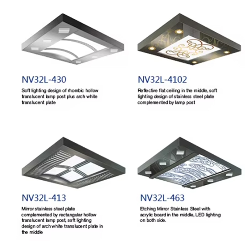 VTSP139 Liftcabine Decoratie Modern LED Liftcabine Plafondpaneel Roestvrij stalen liftplafondontwerp
